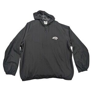 Augusta Sportswear Pullover Jacket Mens 2XL Black Hooded 1/2 Zip Windbreaker